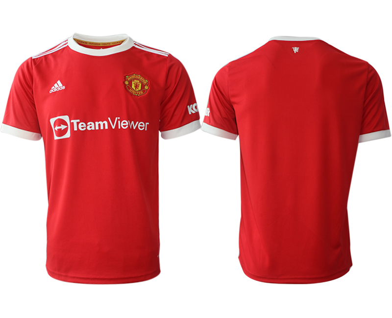 Men 2021-2022 Club Manchester United home red aaa version blank Adidas Soccer Jersey->customized soccer jersey->Custom Jersey